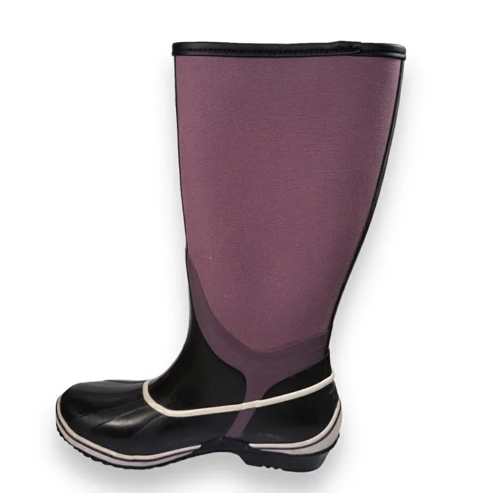 Sorel Sorellington Tall Slip-on Rain Boots Purple / Black‎ NL1620-518 Women's 8